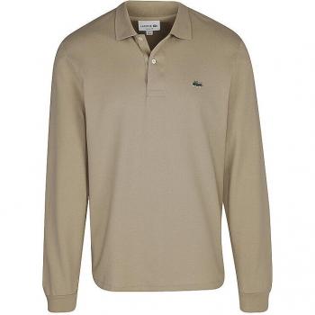 LACOSTE Herren Polohemd Classic Fit Weiß/Beige, Größe: XL