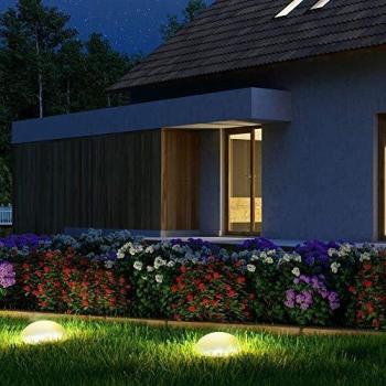 Lampada da Giardino Mezza Sfera RGB Ø50Cm con Telecomando e Batteria Ricaricabile