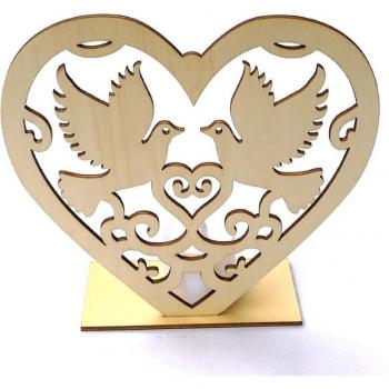 LED Light Wooden Mr & Mrs Heart Pendant for Wedding Table Decoration