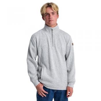 Quiksilver Keller Light Grey Heather Half‑Zip Sweatshirt – Men’s L