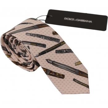 Silk Neck Accessory Tie Pink Dots Print