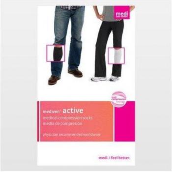 Mediven Active 20 Bas Jarret Homme Taille 3L 1 Paire Fusain