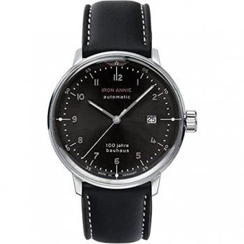 Iron Annie Automatic Watch Black Leather Strap