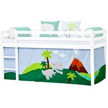 Tenda per Letto Semialto Hoppekids Dinosauro, Tessuto Blu, 90 x 200 cm