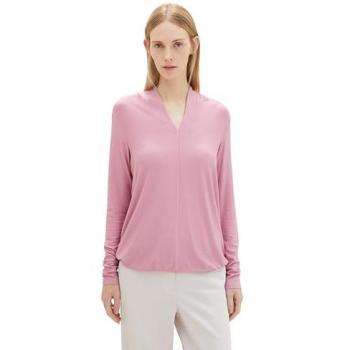 TOM TAILOR Damen Shirt mit Rundhals-Ausschnitt und langen Ärmeln, dusty vanda