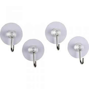 4er Set weiße Wandhaken für Handtücher und Garderobe