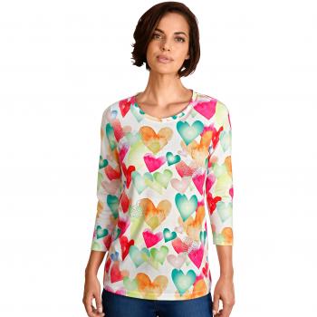 AMY VERMONT Damen Shirt mit Herzenmotiven
