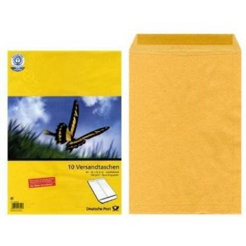 10 Versandtaschen B4 ohne Fenster nassklebend