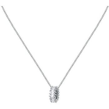 Rhodié Metal Collier with Cubic Zircon, 38 cm Length