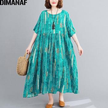 DIMANAF Baumwollkleid für Damen in 5XL und 6XL