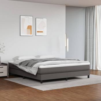 Cama de Cuero Sintético Houston 180x200 cm Color Gris