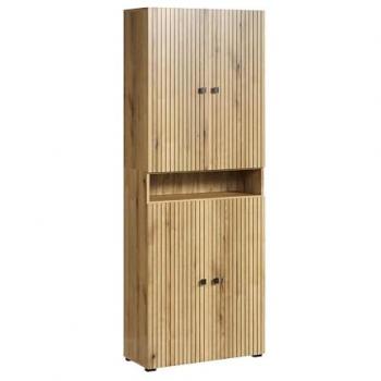 Storage Doppio per Bagno, 4 Ante e 1 Nicchia – Pure Bliss