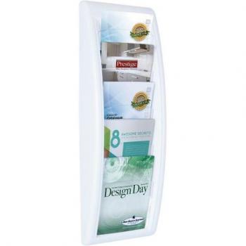 Porte-documents mural Quickfit, 5 cases, A5, blanc