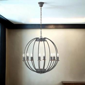 SérénitéMetal – Lustre Vintage Gris, Ø 55 cm, E14