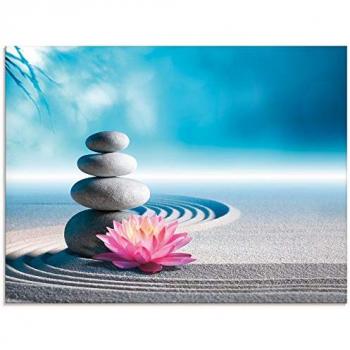 Sand & Spa‑Steine Zen‑Panorama – Glasbild in verschiedenen Größen