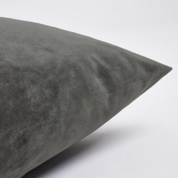 2x Matte Velvet Cushion Slipcovers in Charcoal Gray, Dimensions: 45cm x 45cm each