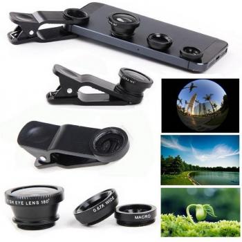 Lente 3 en 1 Ojo de Pez con Clip Universal