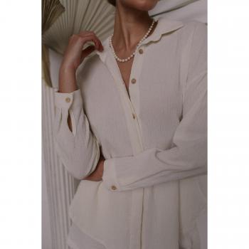 Camicia Boho Ecru Jevna con bottoni segreti