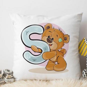 Funda de Almohada 45x45cm con Animal Cartoon y Letras Q‑Z
