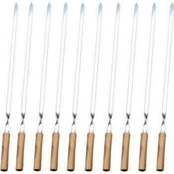 Ensemble brochettes barbecue inox 21,56 – Manche bois, 6/10/12