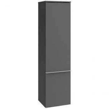 Villeroy und Boch Venticello Hochschrank mit Chromgriff, 40,4 x 154,6 x 37,2 cm, links, Schwarz Matt
