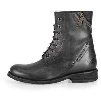 Felmini Schnürstiefelette Damen Leder Schwarz