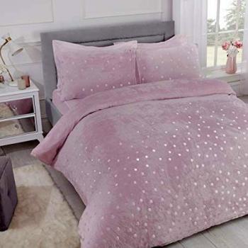 Sleepdown Polka Dot Soft Warm Cosy Duvet Cover Set
