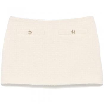 Gucci Women's White Bouclé Mini Skirt with Pockets, Sizes 36-44