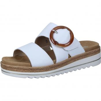 Remonte Pantolette 38 – Sommerschuh in Weiß, Keilabsatz, Zierschnalle