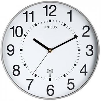 Unilux Funkwanduhr Maxi Wave 30cm Durchmesser metallgrau