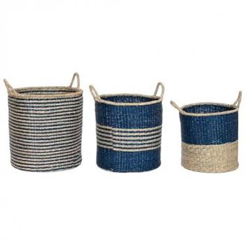 Set de Cestas de Yute Seagrass en Talla Triple (43x43x54, 40x41, 36x37) – Fijalo: el Mejor Complemento para tu Hogar