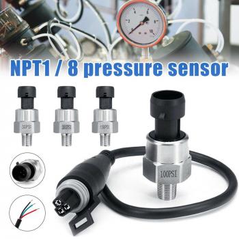 1/8 NPT Pressure Sender for Gas and Oil, Stainless Steel, 30PSI/100PSI/150PSI/200PSI