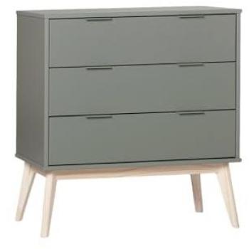Commode design 3 tiroirs en vert anthracite