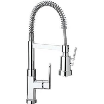 Robinetterie de cuisine OVO 86CR557P : bec à ressort et douchette 2‑fonctions