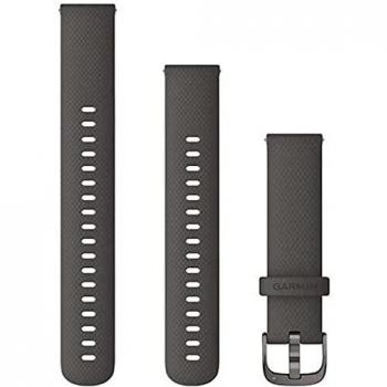 Bracelet Garmin Quick Release 18mm silicone graphite pour Forerunner 255S, Venu 2S, Vivoactive 4S, Vivomove 3S