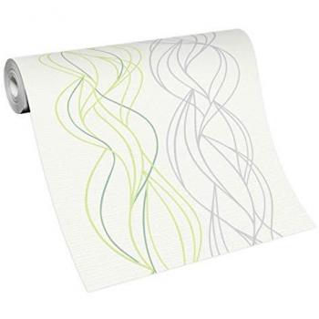 Revêtement mural rayé vert Erismann Novara 1012007 – 0,53 × 10,05 m
