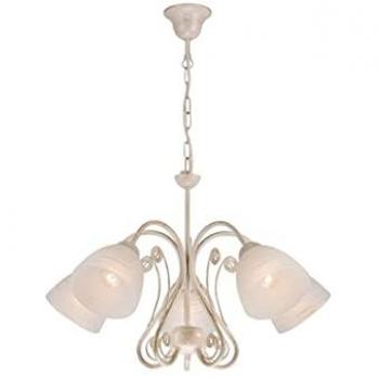 Lampadario Multibraccio Emilio con Paralumi in Vetro 5x E27