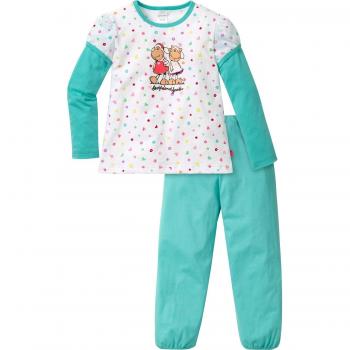 Schiesser Mädchen Schlafanzugset Nici lang weiß 1