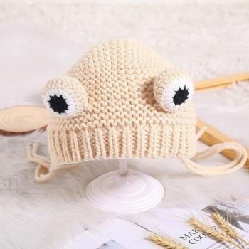 Cute Frog Wool Beanie for Kids (Ages 1-6)