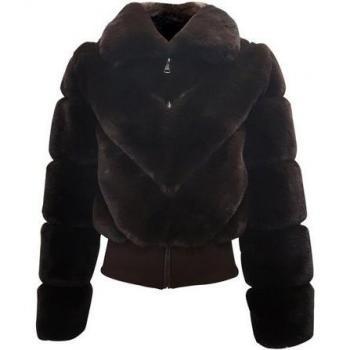 Gini Kunstfell Blazer mit kurzem Schnitt