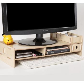 Holzregal für Computerbildschirme