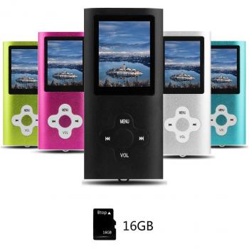 Btopllc Portable Media Player – 16 GB, MP3/MP4, Video & Bildschau – Schwarz