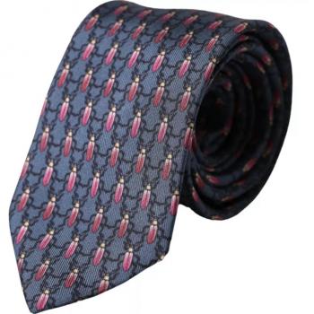 Dolce & Gabbana Blue Bug Print Silk Tie for Men