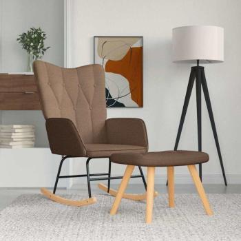 Prolenta Silla Mecedora con Reposapiés de Tela Marrón