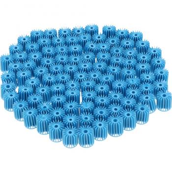 Bolsa de filtración para acuarios con 100 biobolas, adecuada para estanques de peces Koi, azul, eficiente en filtración húmeda/seca