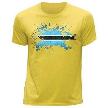 Camiseta Amarilla STUFF4 para Chicos/12-14 años/Cuello redondo/Botswana Bandera Splat