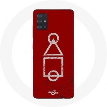 Hoesje voor Samsung Galaxy A71 met Squid Game Design en Rode Achtergrond