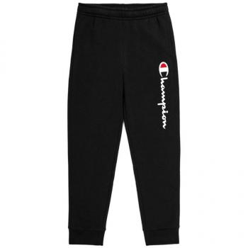 Champion Pantalones L Negro con Straight Hem