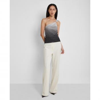 Top de mujer con un tirante y efecto degradado en gris