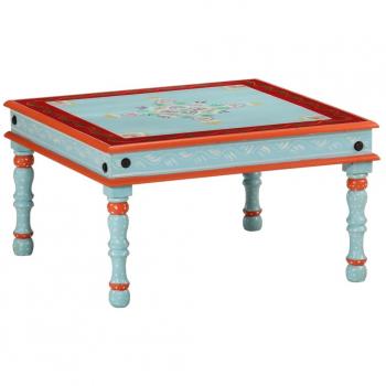 VidaXL Blue Handcrafted Mango Coffee Table